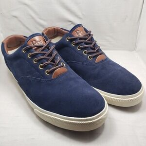 Vintage Polo Ralph Lauren Vaughn Suede Leather Fashion Sneakers Mens 11D Navy